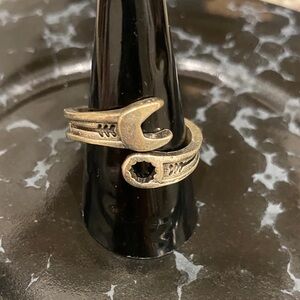 Adjustable Wrench-Inspired Silver Ring